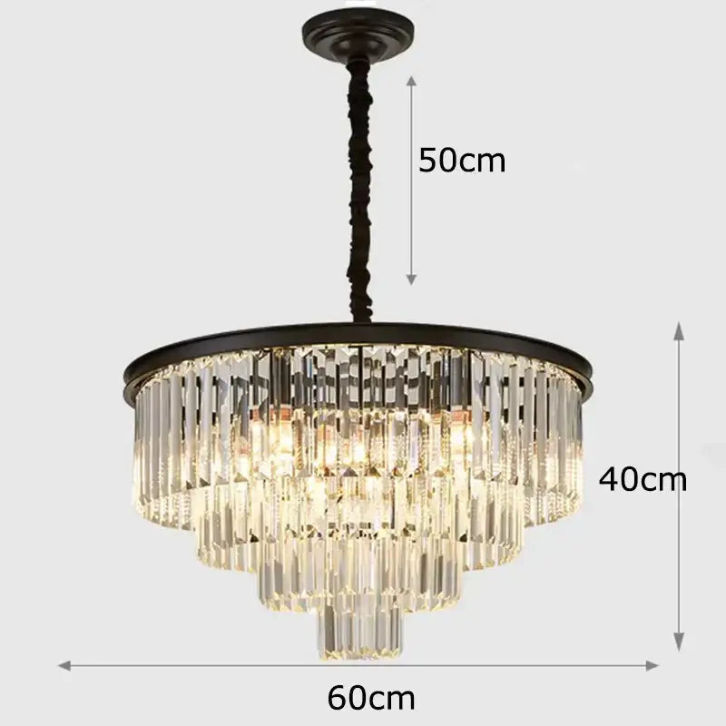 Modern gold crystal chandelier stair pendant light – living room
