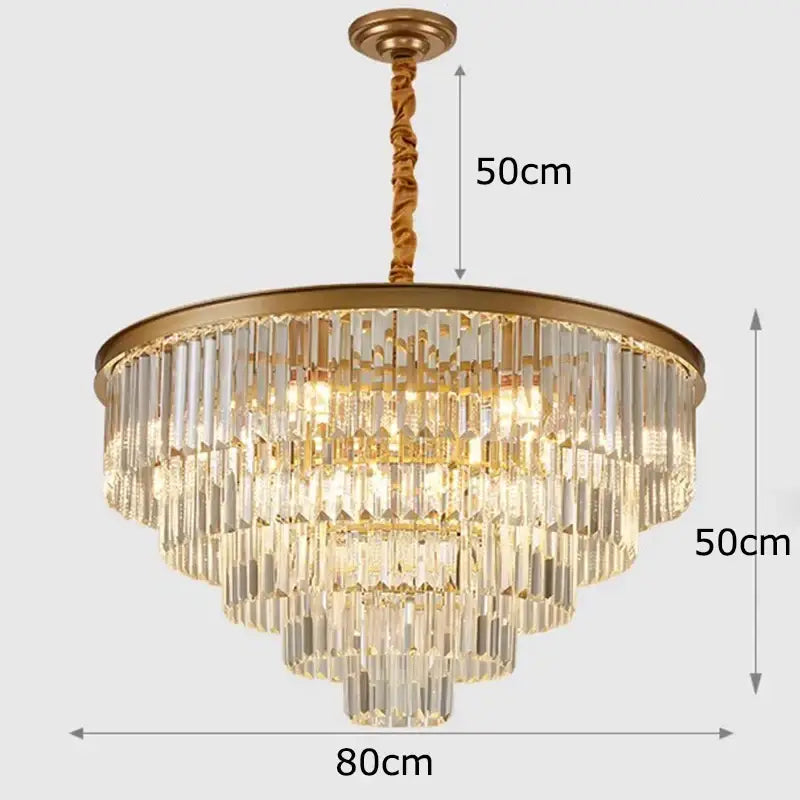 Modern gold crystal chandelier stair pendant light – living room