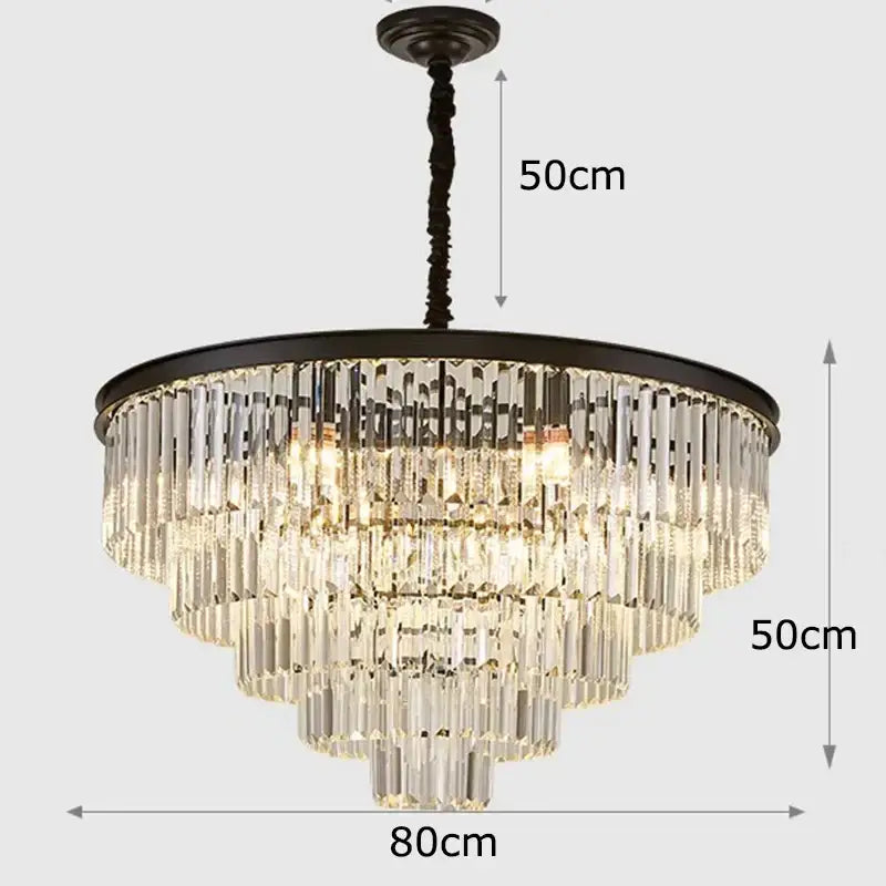 Modern gold crystal chandelier stair pendant light – living room