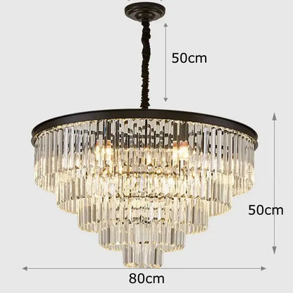 Modern gold crystal chandelier stair pendant light – living room