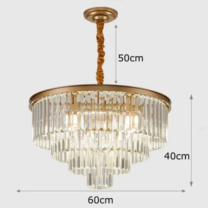 Modern gold crystal chandelier stair pendant light – living room