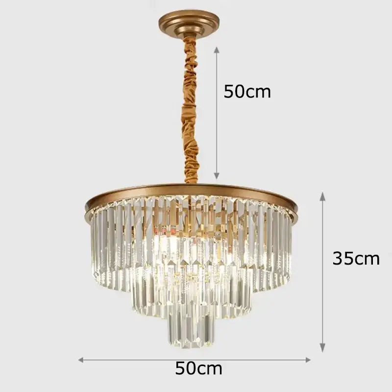 Modern gold crystal chandelier stair pendant light – living room