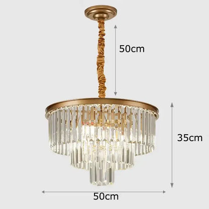Modern gold crystal chandelier stair pendant light – living room