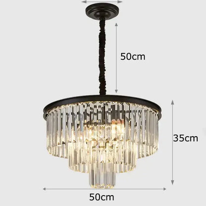Modern gold crystal chandelier stair pendant light – living room