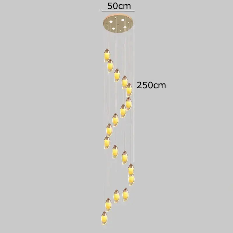 Modern gold teardrop crystal chandelier living room pendant light