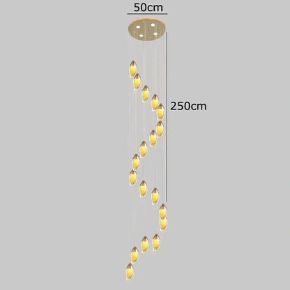 Modern gold teardrop crystal chandelier living room pendant light