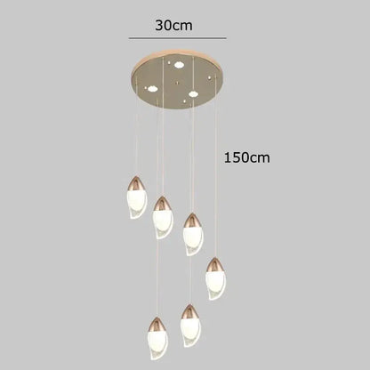 Modern gold teardrop crystal chandelier living room pendant light