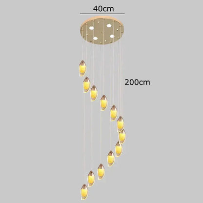 Modern gold teardrop crystal chandelier living room pendant light