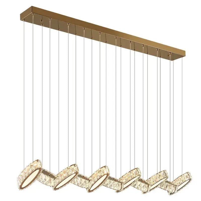 Modern gold crystal chandelier living room pendant light