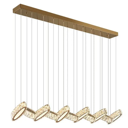 Modern gold crystal chandelier living room pendant light