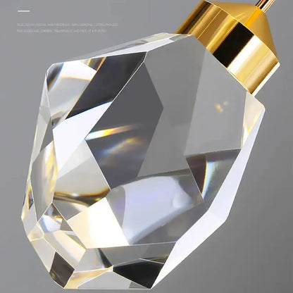 Modern gold crystal chandelier stairwell living room pendant light