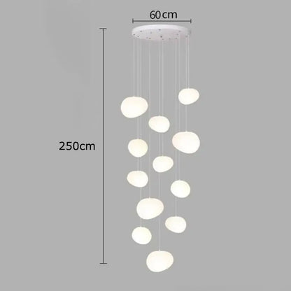 Modern minimalist white crystal chandelier stair pendant light living room