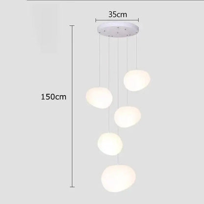 Modern minimalist white crystal chandelier stair pendant light living room