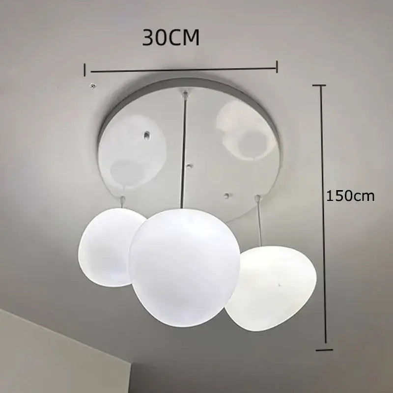 Modern minimalist white crystal chandelier stair pendant light living room