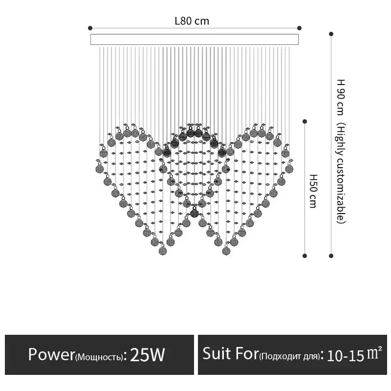 Modern interlocking heart crystal chandelier table lamp set bedroom