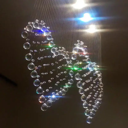 Modern interlocking heart crystal chandelier table lamp set bedroom