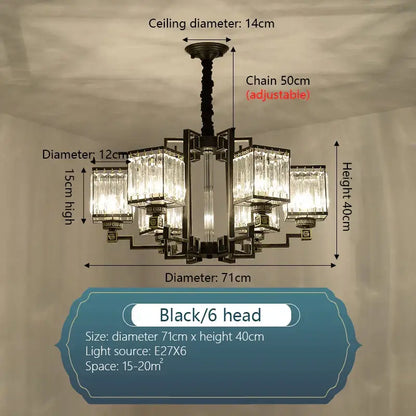 Modern bronze crystal chandelier living room lighting