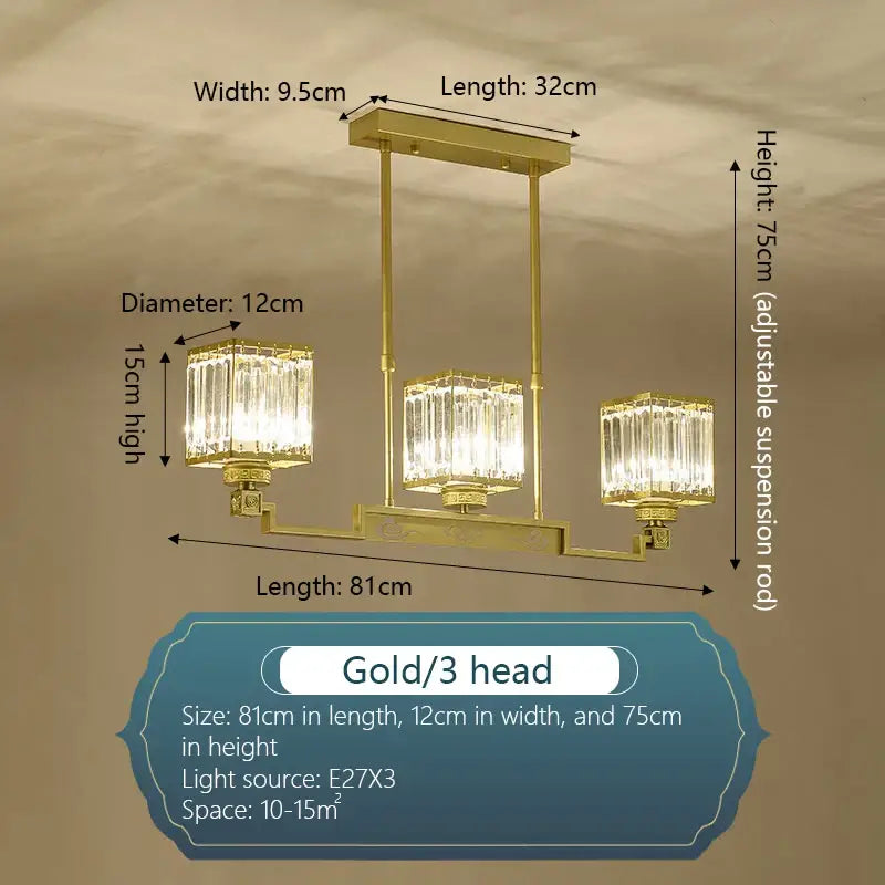 Modern bronze crystal chandelier living room lighting