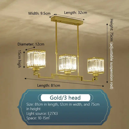 Modern bronze crystal chandelier living room lighting