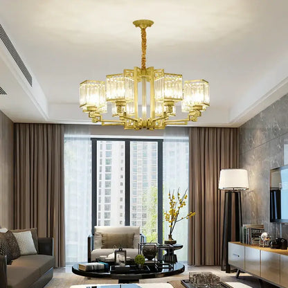 Modern bronze crystal chandelier living room lighting
