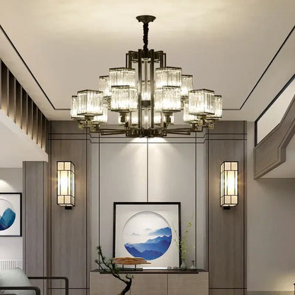 Modern bronze crystal chandelier living room lighting