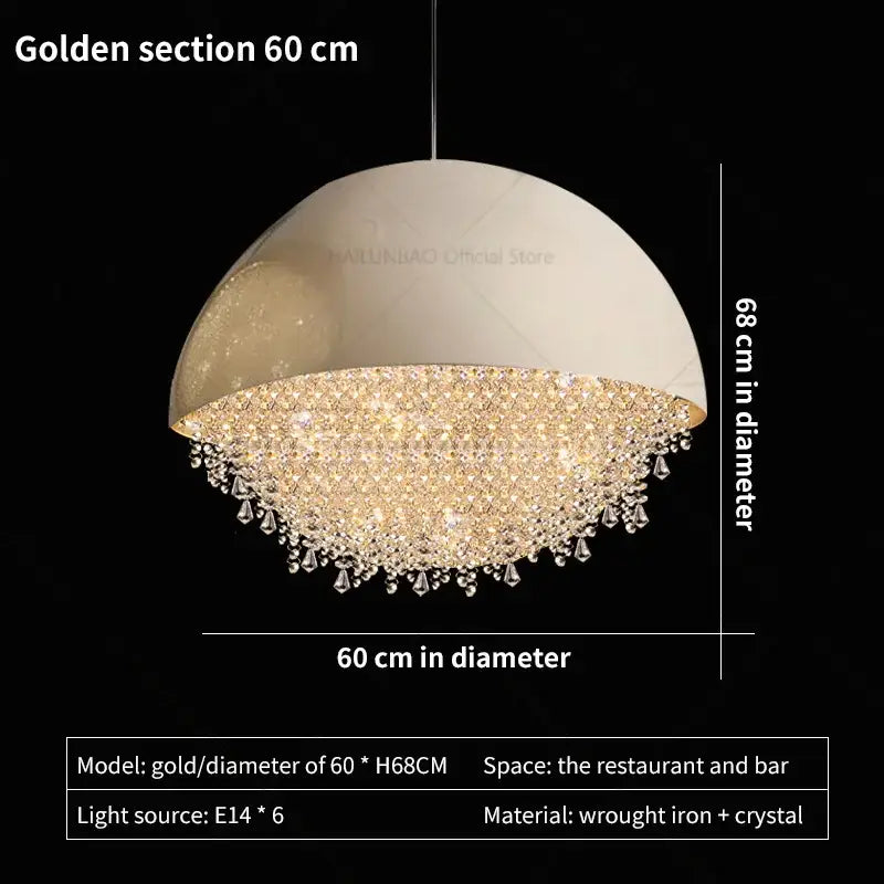 crystal chandelier white dome pendant light for living room