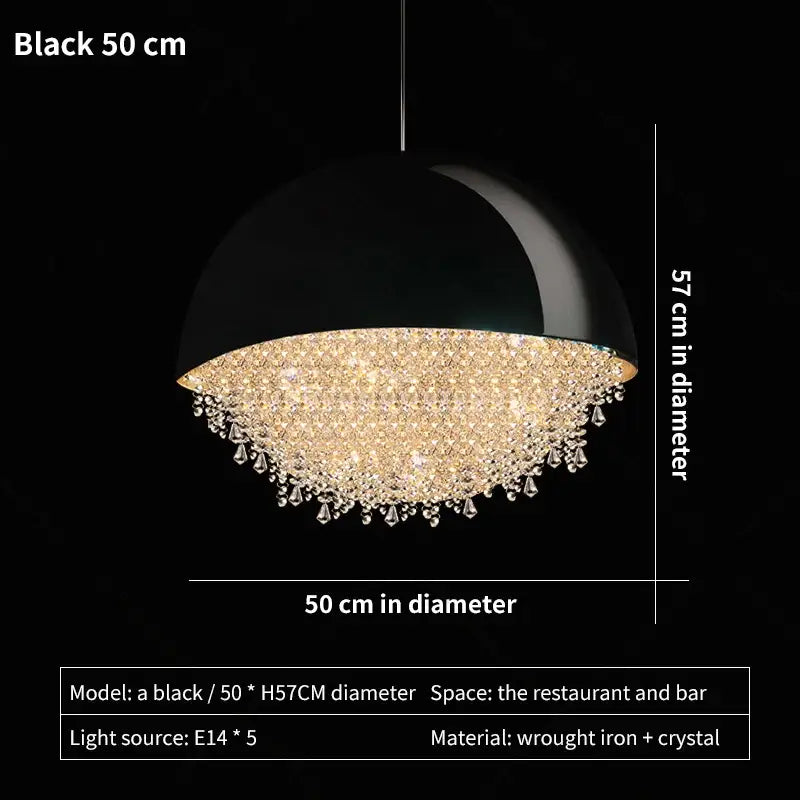 crystal chandelier white dome pendant light for living room