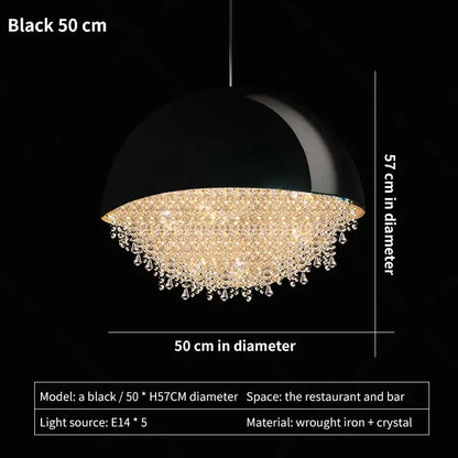 crystal chandelier white dome pendant light for living room