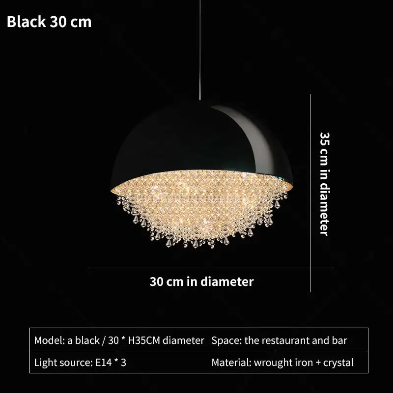 crystal chandelier white dome pendant light for living room