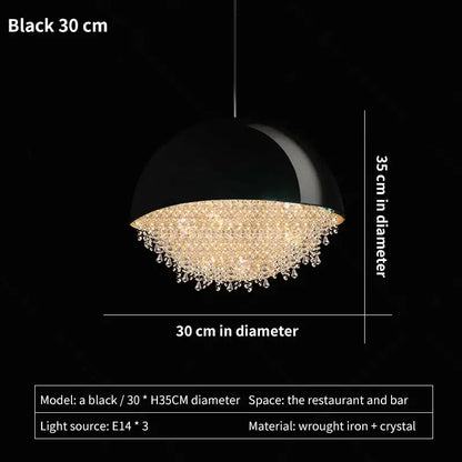 crystal chandelier white dome pendant light for living room