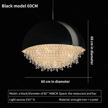 crystal chandelier white dome pendant light for living room