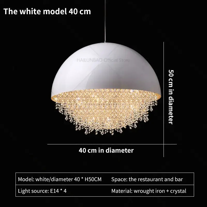 crystal chandelier white dome pendant light for living room