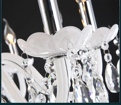Elegant white crystal chandelier for living room led lights