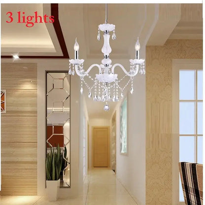 Elegant white crystal chandelier for living room led lights