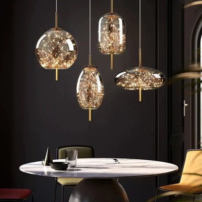 Modern gold crystal chandelier kitchen led pendant lights