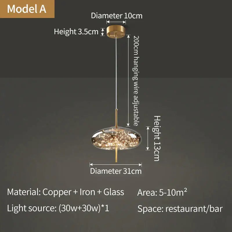 Modern gold crystal chandelier kitchen led pendant lights