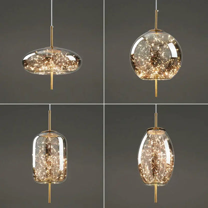Modern gold crystal chandelier kitchen led pendant lights
