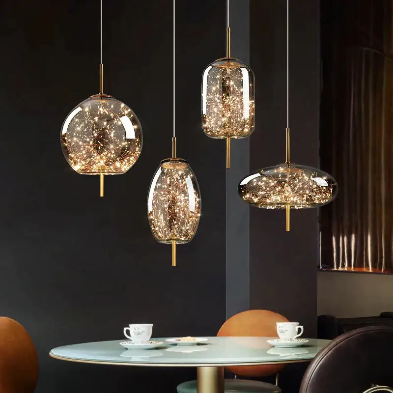 Modern gold crystal chandelier kitchen led pendant lights