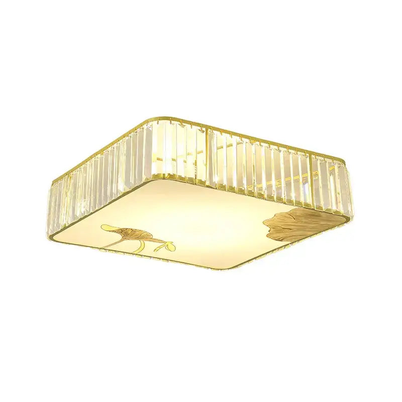 crystal chinese gold lotus ceiling light for living room