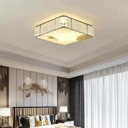 crystal chinese gold lotus ceiling light for living room