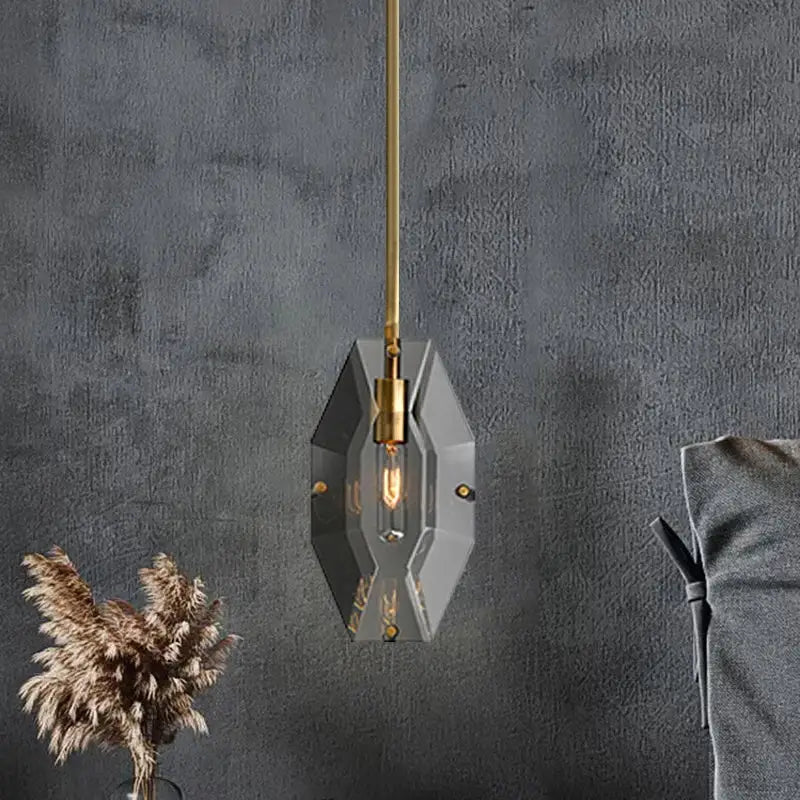 crystal copper chandelier living room clear glass light