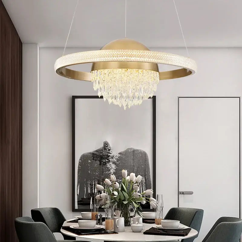 crystal copper pendant lights for dining room luxury decor