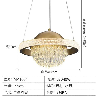 crystal copper pendant lights for dining room luxury decor
