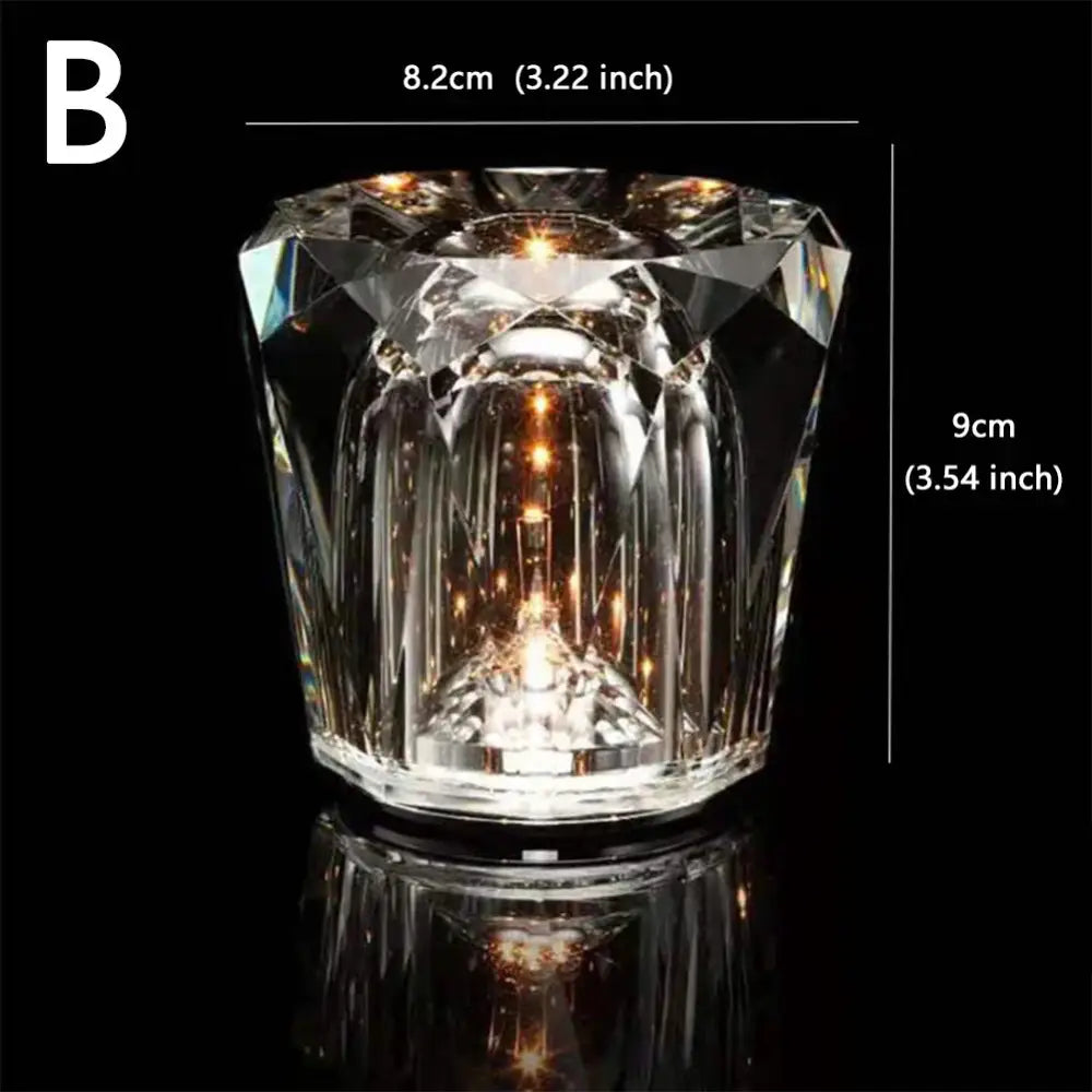 crystal diamond night light bedroom glass table lamp
