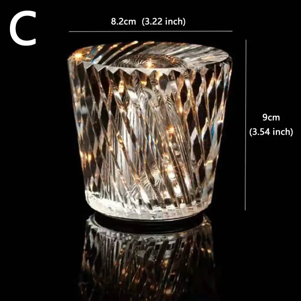 crystal diamond night light bedroom glass table lamp