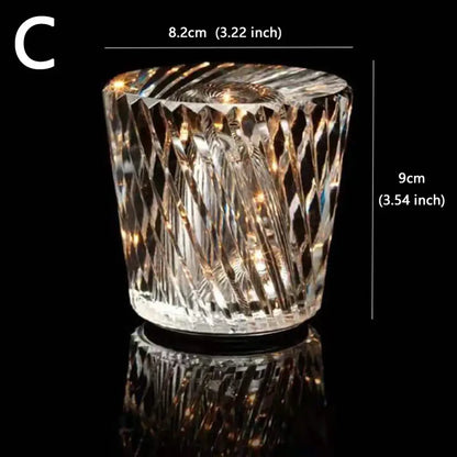 crystal diamond night light bedroom glass table lamp