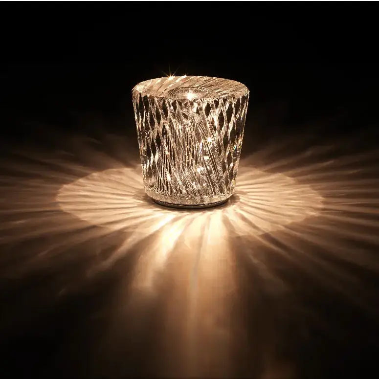 crystal diamond night light bedroom glass table lamp