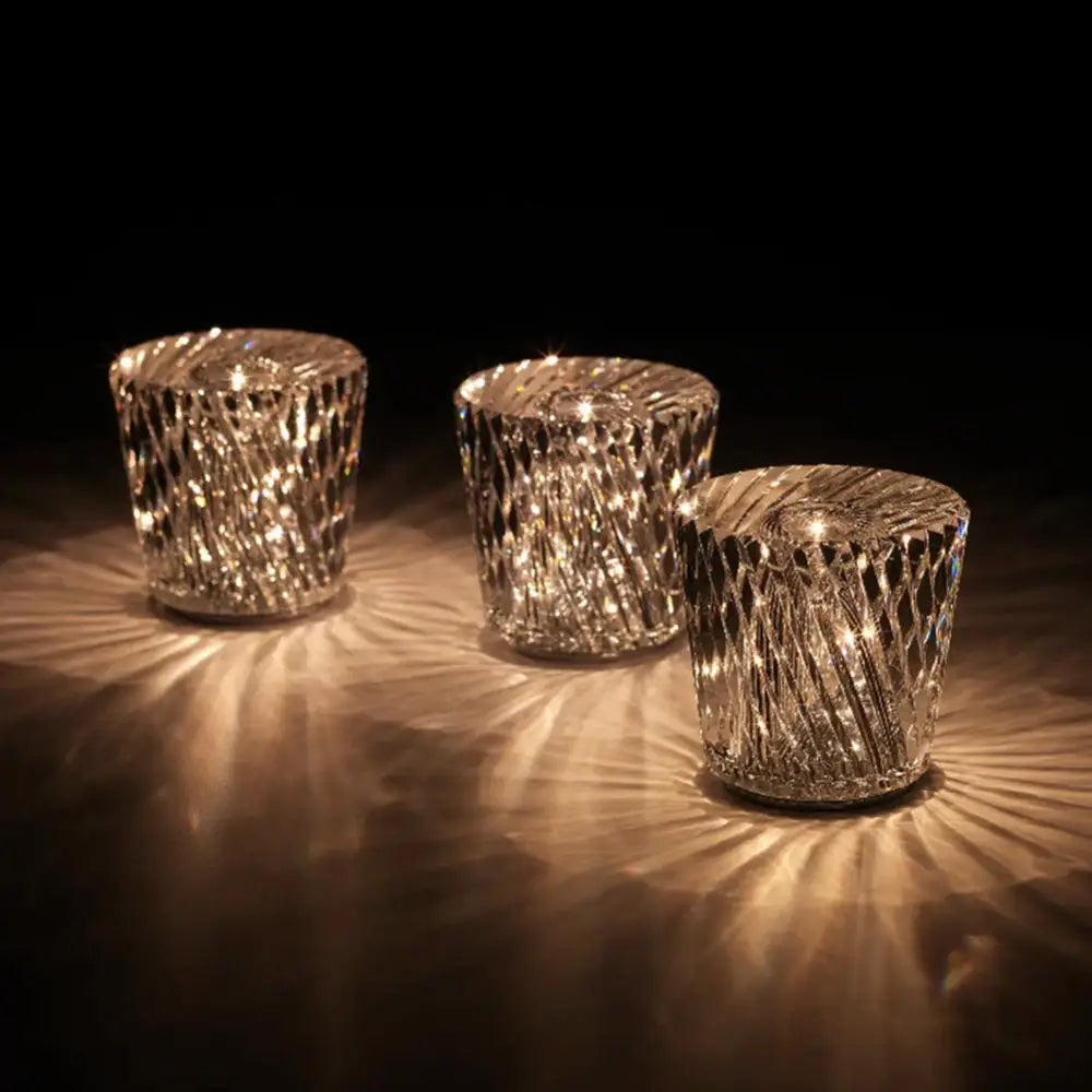crystal diamond night light bedroom glass table lamp