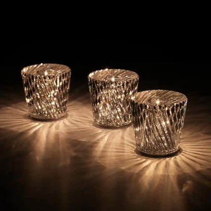 crystal diamond night light bedroom glass table lamp