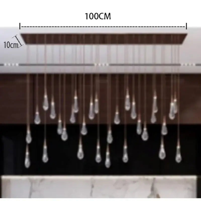 crystal drop chandelier gold glass dining room light